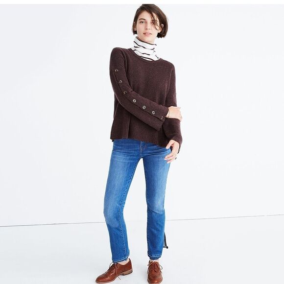 Madewell Button Sleeve Pullover Sweater Merino Wool Blend size s - Picture 8 of 8